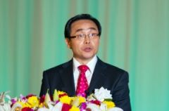 中部大会で歓迎の辞を送る宋総会長